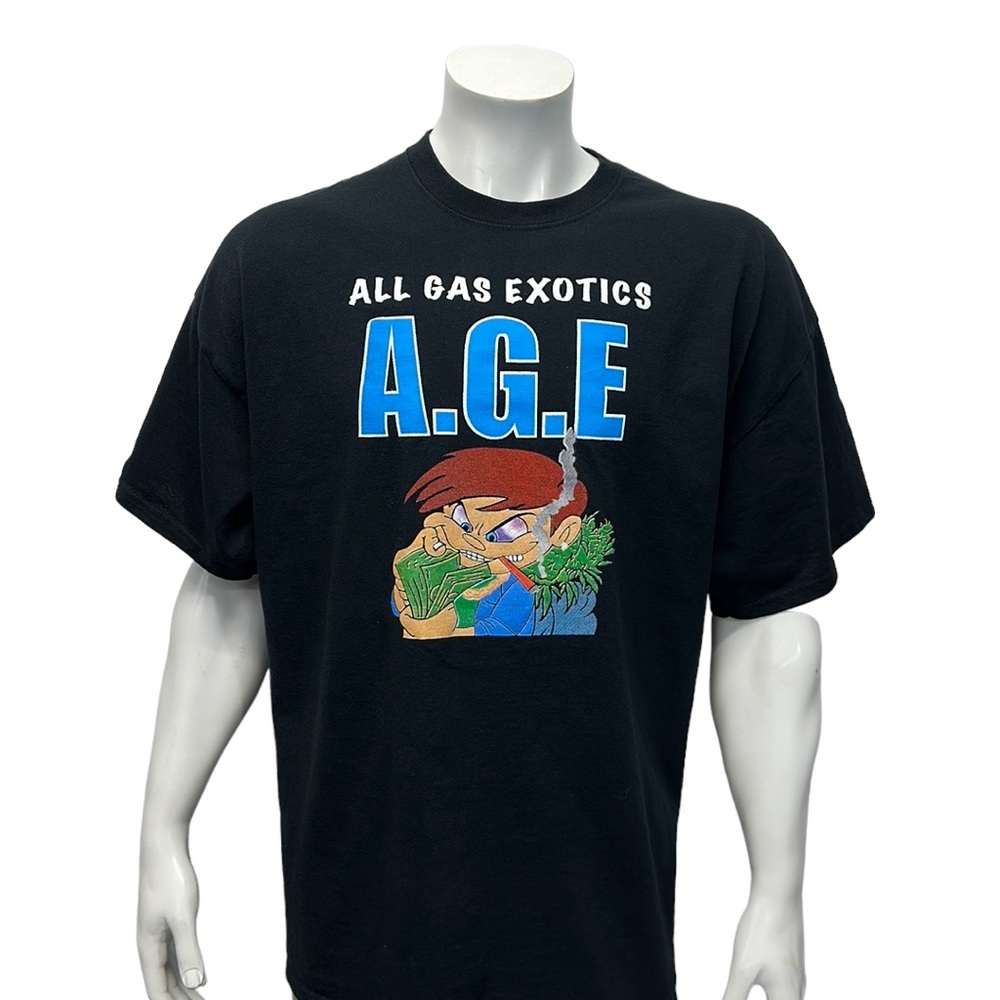 All Gas Exotics A.G.E. Classic Graphic Logo Men's Black Short Sleeve T-Shirt 2XL